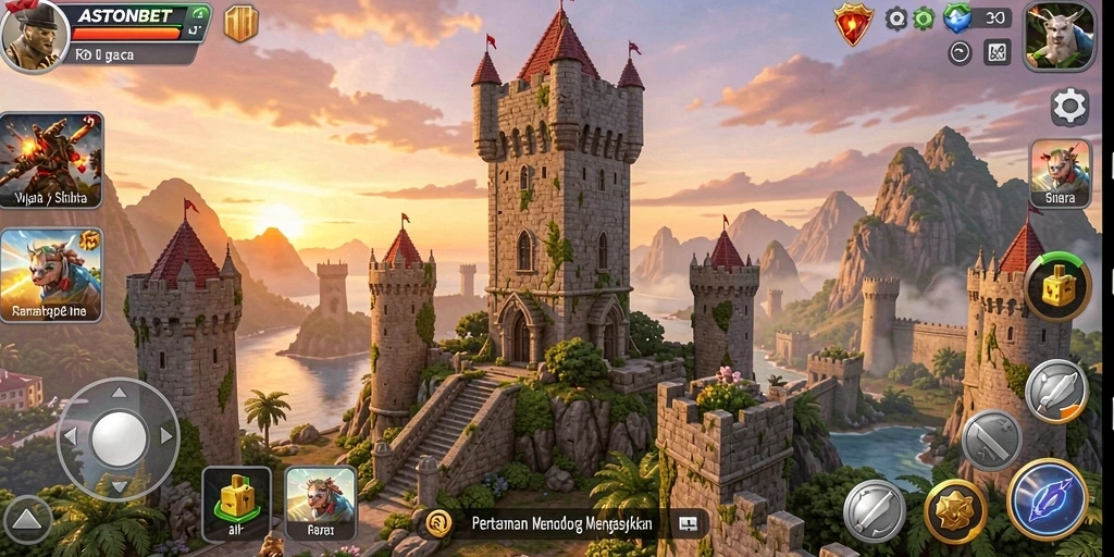 Tampilan gameplay menara pertahanan yang menarik dan menantang di ASTONBET.
