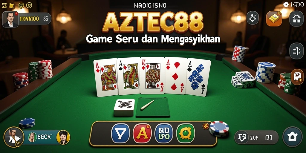 Screenshot gameplay AZTEC88 yang menampilkan serunya bermain Domino.