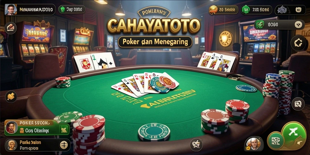 Screenshot gameplay seru dari CAHAYATOTO yang menampilkan aksi Poker.