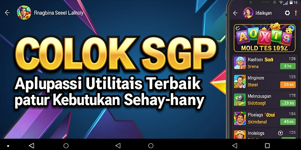 Tampilan antarmuka aplikasi COLOKSGP dengan fitur utilitas.