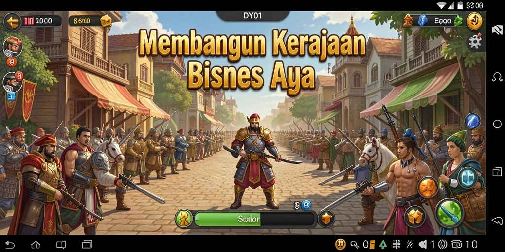 Tampilan gameplay <strong>DY01</strong> menunjukkan aktivitas bisnis yang dinamis dan menarik.