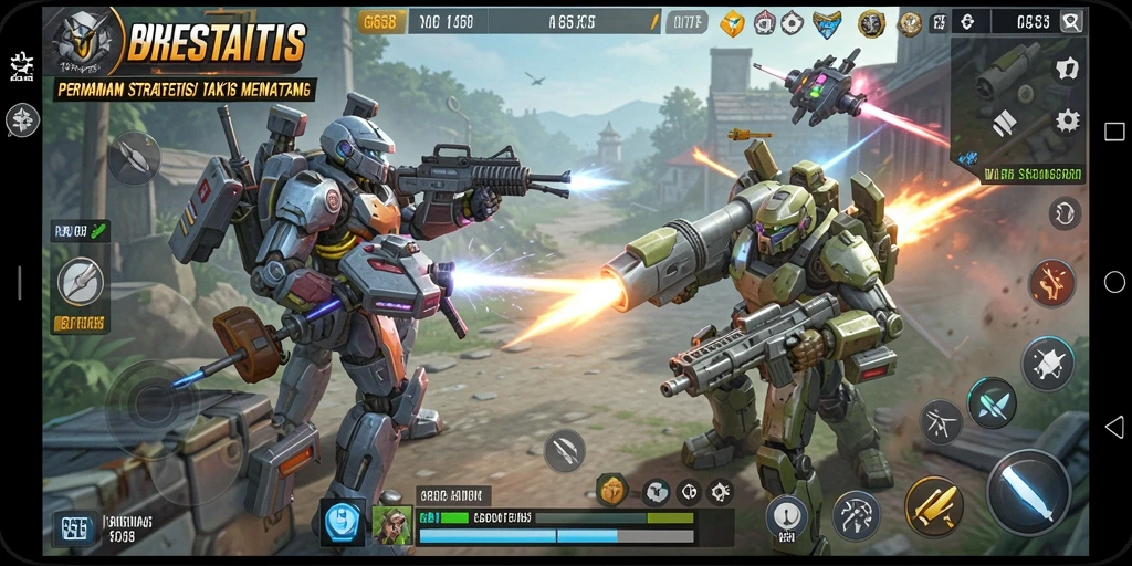 Screenshot gameplay G668 menunjukkan pertempuran strategi yang mendebarkan.