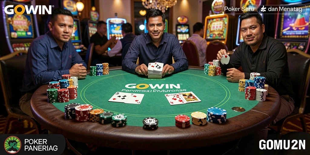 Screenshot GOWIN menampilkan momen seru permainan Poker.