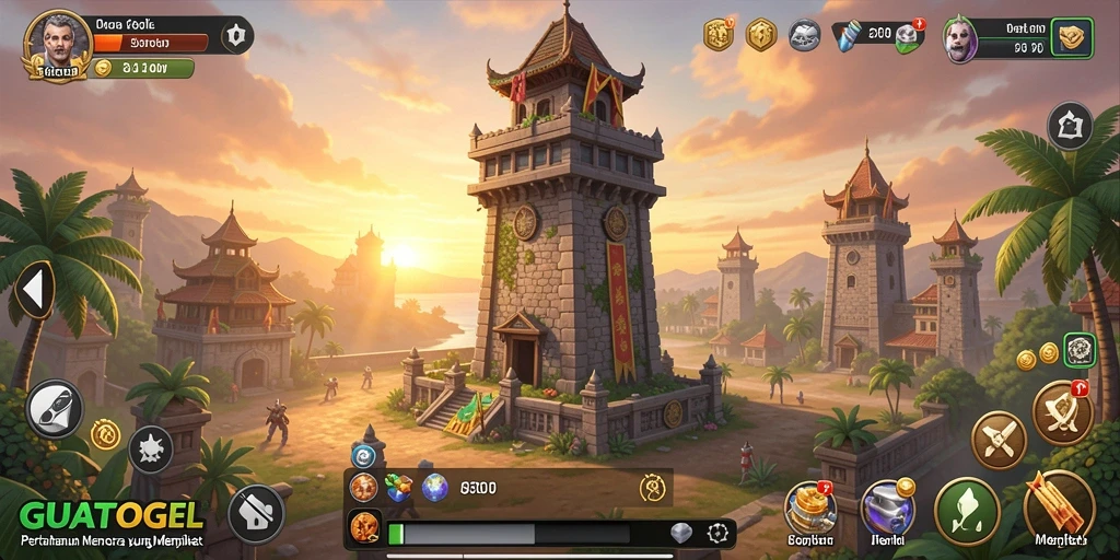 Tangkapan layar GUATOGEL menampilkan pertempuran epik dalam Tower Defense.