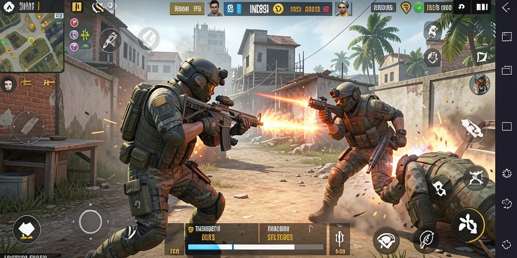 Tampilan gameplay menegangkan di IND89 dengan aksi tembak-menembak yang seru.