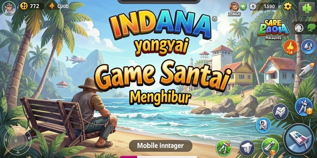 Tangkapan layar utama INDAAA menampilkan gameplay seru yang berwarna-warni.
