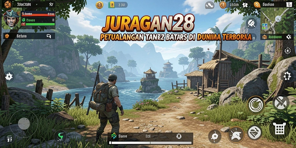 Tangkapan layar menunjukkan pemain menjelajahi dunia terbuka yang luas di JURAGAN28.