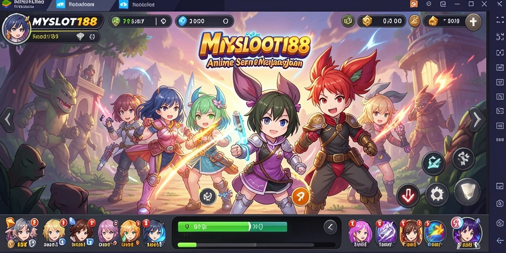 Gameplay seru MYSLOT188 dengan karakter anime yang menarik.