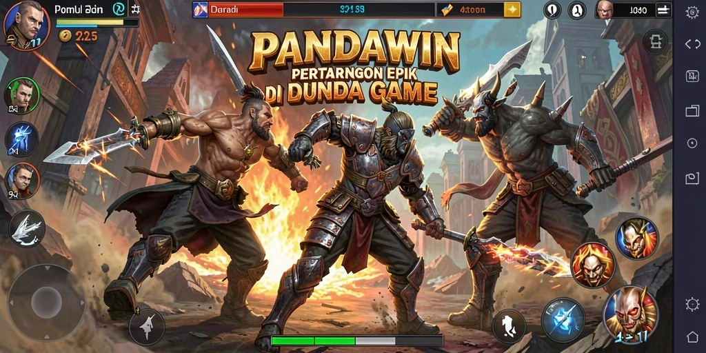 Tampilan gameplay PANDWAIN yang seru dan mendebarkan.