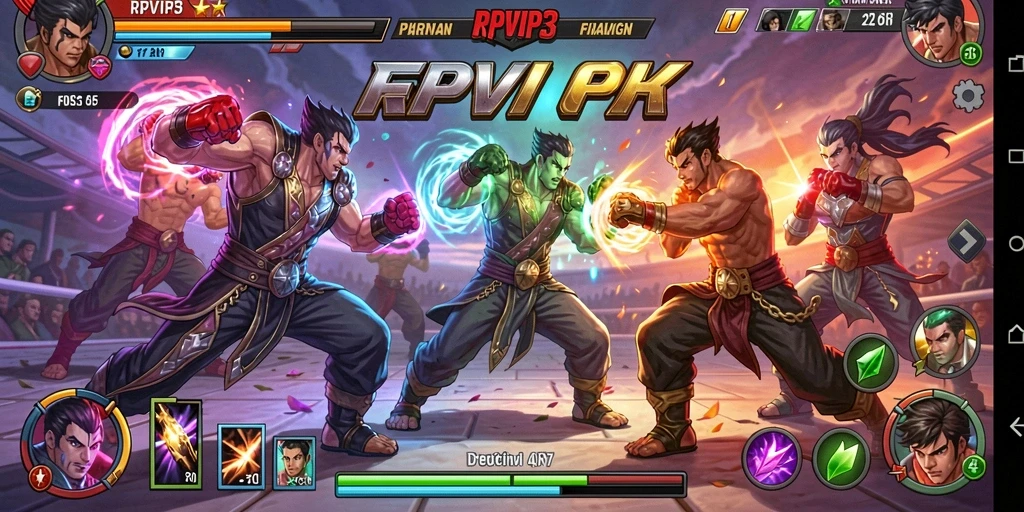 Screenshot RPVIP3 menampilkan aksi pertarungan yang mendebarkan.