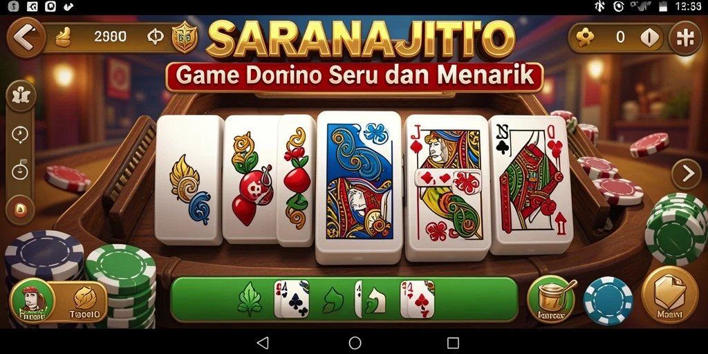 Tampilan permainan Domino yang menarik dan interaktif.