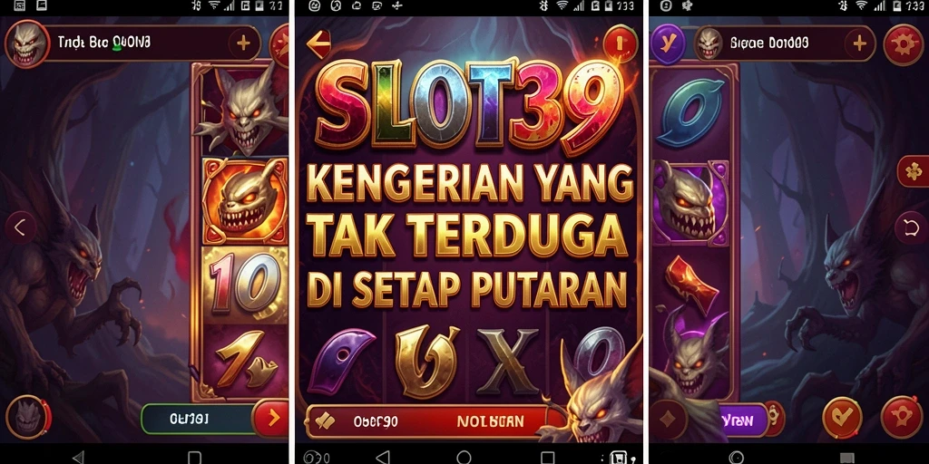 Screenshot menampilkan aksi menegangkan dalam permainan horor SLOT39.