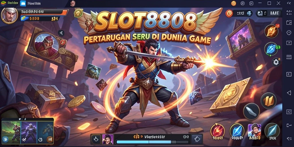 Screenshot gameplay SLOT8808 yang menunjukkan aksi pertarungan yang epic.