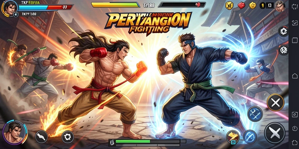 Tampilan seru dari gameplay pertarungan di TKP188.