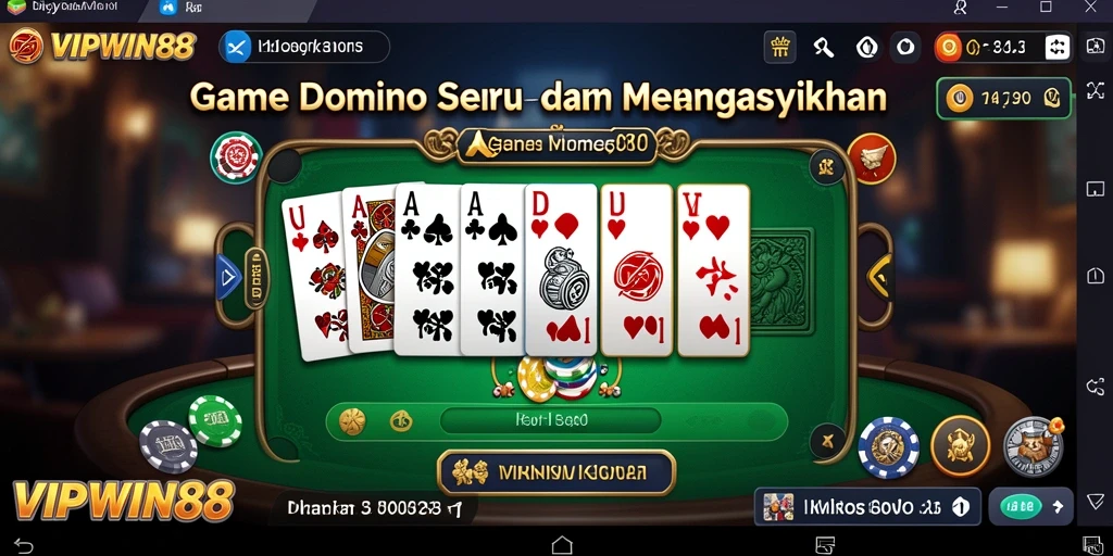 Screenshot utama dari gameplay seru VIPWIN88 dalam permainan Domino.