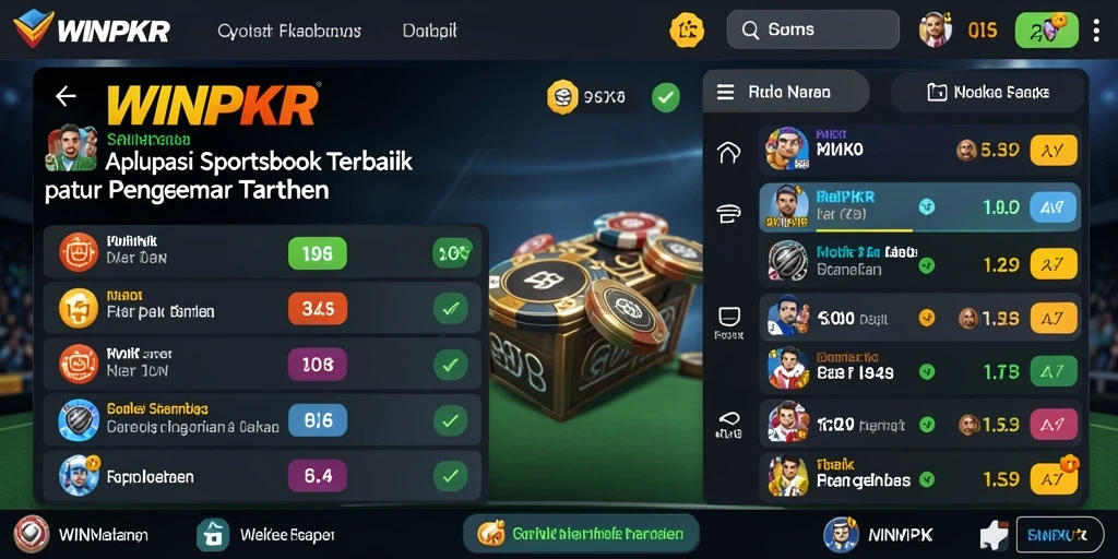 Tampilan menarik dari gameplay aplikasi Sportsbook WINPKR.