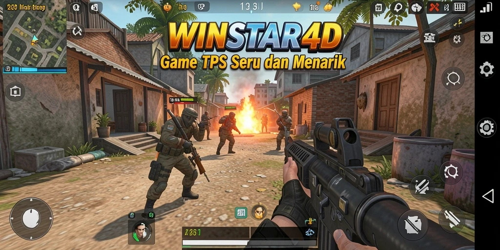 Tangkapan layar menunjukkan aksi seru dalam gameplay TPS WINSTAR4D.